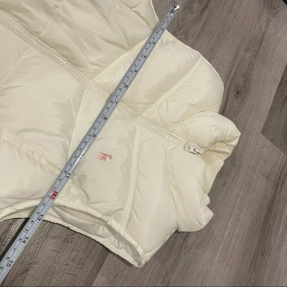 EUC OLD NAVY GIRLS WHITE PINK DEER LOGO PUFFY VEST XL - Picture 11 of 13